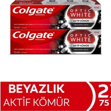 Belirtilmemiş Optik Beyaz Aktif Kömür Beyazlatıcı Diş Macunu 75 ml x 2 Adet