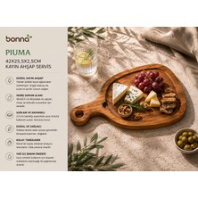 Bonnami Bonna Piuma Kayın Ahşap Servis Sunum Tahtası 42 x 25.5 x 2.5 cm