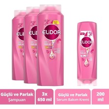 Belirtilmemiş Superblend Saç Bakım Seti Güçlü ve Parlak Saçlar Şampuan 650 ml X3 + Serum Bakım Kremi 200 ml