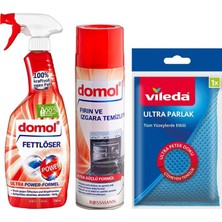 Belirtilmemiş Yağ Çözücü Sprey 750 Ml+ Fırın Temizleyici Köpük 500 Ml+Vileda Ultra Parlak Sünger