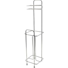 Trend Kapında Kare Metal - Krom Yedekli Wc Kağıtlık