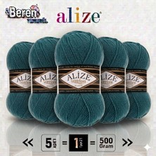 Alize Süperlana Klasik - 164 Azur - 5'li Paket - 100GR/280M - El Örgü Ipi - Atkı Yelek Kazak Ipi