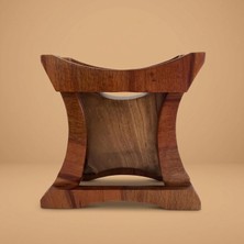 Morgen Craft Vortis Ahşap Masa Saati - %100 El Yapımı - Gürgen ve Ceviz Ağacı - 22X20.5X8.5