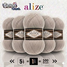 Alize Süperlana Klasik - 152 Bej Melanj - 5'li Paket - 100GR/280M - El Örgü Ipi - Atkı Yelek Kazak Ipi