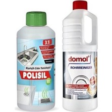 Belirtilmemiş Bio Biyolojik Gider Temizleyici Koku Önleyici 500 ml + Domol Lavabo Açıcı Sıvı 1000 ml Set