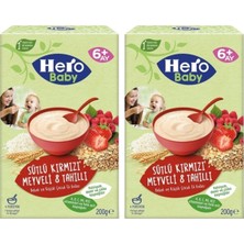 Belirtilmemiş Sütlü Kırmızı Meyveli 8 Tahıllı Kaşık Maması 6+ Ay 200 gr x 2 Adet