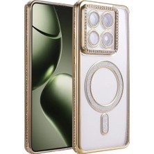 Trend Kapında Xiaomi Mi 14T Pro Joke Simli Magneticsafe Kılıf - Gold