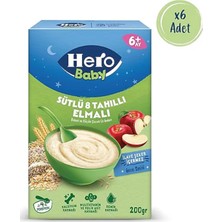 Belirtilmemiş Gece Sütlü Elmalı 8 Tahıllı 200 gr 6'lı Kaşık Maması