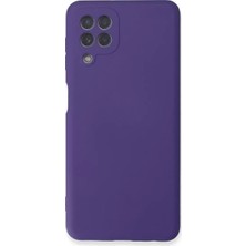 Trend Kapında Samsung Galaxy A22 Kılıf Nano Içi Kadife Silikon - Mor