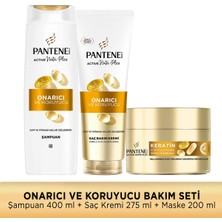 Belirtilmemiş Onarıcı And Koruyucu Şampuan 400ML + Saç Kremi 275ML + Maske 200ML