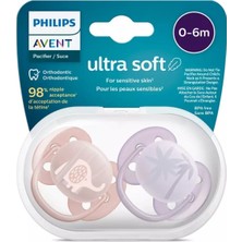 Belirtilmemiş Avent Ultra Soft Yumuşak 2li Emzik 0-6 Ay - Kız SCF091/09