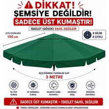 Şemsiyecim Alüminyum Şemsiye Kumaşı 3 Metre 8 Dilim Uv Korumalı Üst Kumaş