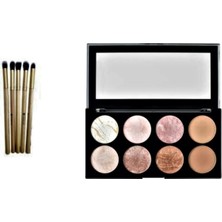Belirtilmemiş Blush Golden Sugar Allık Paleti ve 5 Li Fırça Seti (Altın Şeker)
