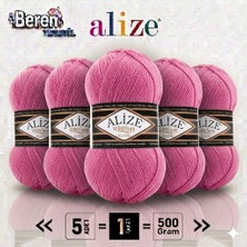 Alize Süperlana Klasik - 178 Koyu Pembe - 5'li Paket - 100GR/280M - El Örgü Ipi - Atkı Yelek Kazak Ipi
