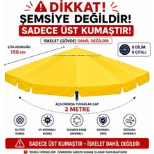 Şemsiyecim Alüminyum Şemsiye Kumaşı 3 Metre 8 Dilim Uv Korumalı Üst Kumaş