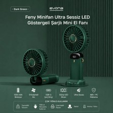 Evona Feny Taşınabilir El Fanı, 5 Kademeli Soğutma, Dijital Göstergeli Mini Fan