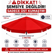 Şemsiyecim Alüminyum Şemsiye Kumaşı 3 Metre 8 Dilim Uv Korumalı Üst Kumaş