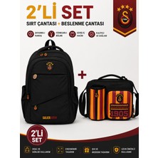 Zümrüt Kırtasiye Galatasaray Lisanslı Siyah Sırt Çantası 26547+ Beslenme Çantası 26927