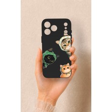 Vip Case iPhone 17 Pro Max Uyumlu Kedi Ekibi Desenli Silikon Kılıf