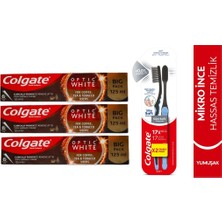 Belirtilmemiş Optic White Kahve Çay Tütün Kullanıcıları Diş MACUN125ML+MIKRO Charcoal Hassas Yumuşak Fırça