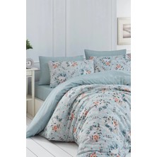 Loyal Home Su Yeşili Çift Kişilik Nevresim Takımı Skyla Desenli Tasarım