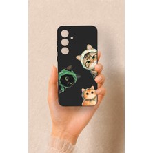 Vip Case Samsung S24FE Uyumlu Kedi Ekibi Desenli Silikon Kılıf