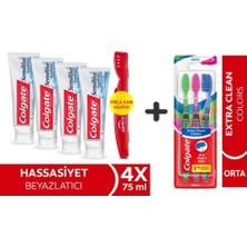 Belirtilmemiş Sensitive Sensifoam Diş Macunu 75 ml x 4 Adet + Extra Clean Colors Diş Fırçası 3lü
