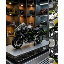 Oyuncak Sahili Kawasaki Ninja H2 Motorsiklet Tarz Model Ayakta Durur Motor 17X9CM Koleksiyon Metal Motosiklet 1:12