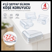 Tg Tek-İş Global 4'lü Şeffaf Silikon Köşe Koruyucu – Çocuk Güvenlik Masa ve Mobilya Köşe Koruma Seti