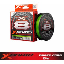 Ygk X035 Braıd Cord Pe X8 150M 5,4kg 0.117MM Fluo Green Ajı Lrf Ip Misina