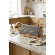 Cooker Lunora Metal Kapaklı Bambu Ekmek Kutusu CKR4539