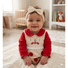 Mini Cayzen Baby Kız Bebek Nakışlı Romper ve Bandana Setti
