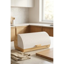 Cooker Lunora Metal Kapaklı Bambu Ekmek Kutusu CKR4539