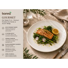 Bonnami Bonna Gourmet Premium Porselen Düz Tabak 27 cm - Ana Yemek ve Sunum Tabağı