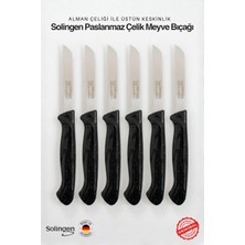 Solingen Ritter Profesyonel Siyah Meyve ve Sebze Bıçağı 6'lı Set & Ultra Keskin, Paslanmaz Çelik