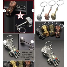 Oyuncak Sahili Thor Çekiç Thanos Eldiven 2 Adet Anahtarlık Metal Yumruk Çekic Avengres Hediyelik