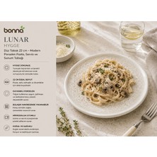 Bonnami Bonna Lunar Hygge Modern Porselen Düz Pasta Servis ve Sunum Tabağı 22 cm