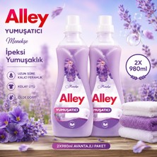 Alley Menekşe Kokulu Konsantre Çamaşır Yumuşatıcısı 2 x 980 ml | Kalıcı Ferahlık ve Ipeksi Yumuşaklık
