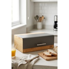 Cooker Viona Metal Kapaklı Bambu Ekmek Kutusu CKR4540