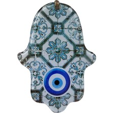 Mixperi Cam Fatma Ana Eli Duvar Süsü Nazar Boncuklu - Jüt Ipli Dekoratif Süs 10X15 cm
