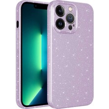 Zore Apple iPhone 13 Pro Max Kılıf Kamera Korumalı Simli Lüks Nvth Koton Kapak-Lila