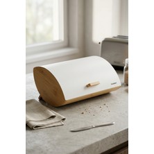 Cooker Novella Metal Kapaklı Bambu Ekmek Kutusu CKR4543