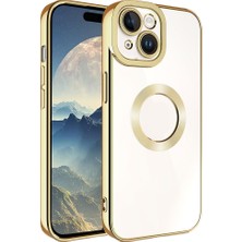Zore Apple iPhone 15 Kılıf Kamera Korumalı Logo Gösteren Nvth Omega Kapak-Gold