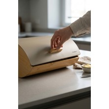 Cooker Novella Metal Kapaklı Bambu Ekmek Kutusu CKR4543
