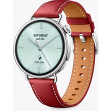 Sneezy Mi Watch S4 41MM Ile Uyumlu Gümüş Metal Tokalı Deri Zarif Şık Kordon