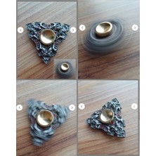 Oyuncak Sahili Stres Çarkı Metal 3 Başlı Yaratık Kabartma Uzun Süre Dönüş Sağlar Demir Çark