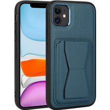 Zore Apple iPhone 11 Kılıf Kartlıklı Standlı ​pu Deri Nvth Memo Kapak-Lacivert