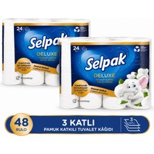Selpak Deluxe Tuvalet Kağıdı Pamuk Katkılı 48 Rulo