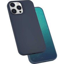 Zore iPhone 13 Pro Max Uyumlu Nvth Silk Silikon-Lacivert