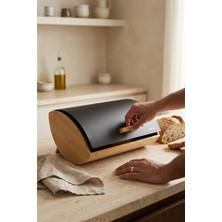 Cooker Novella Metal Kapaklı Bambu Ekmek Kutusu CKR4543